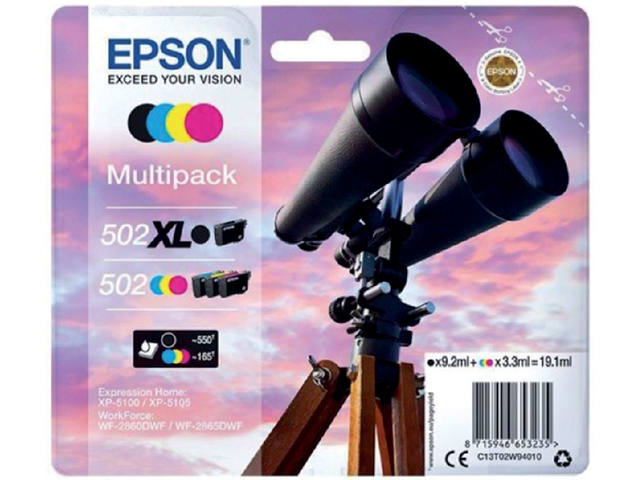 Inktcartridge Epson 502XL 502 T02W9 zwart + 3 kl