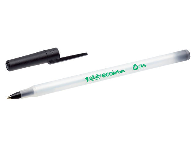 Balpen Bic Ecolutions round stic M zwart