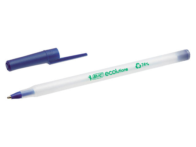Balpen Bic Ecolutions round stic M blauw