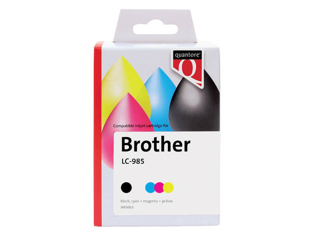 Inktcartridge Quantore Brother Lc-985 zw +3 kl