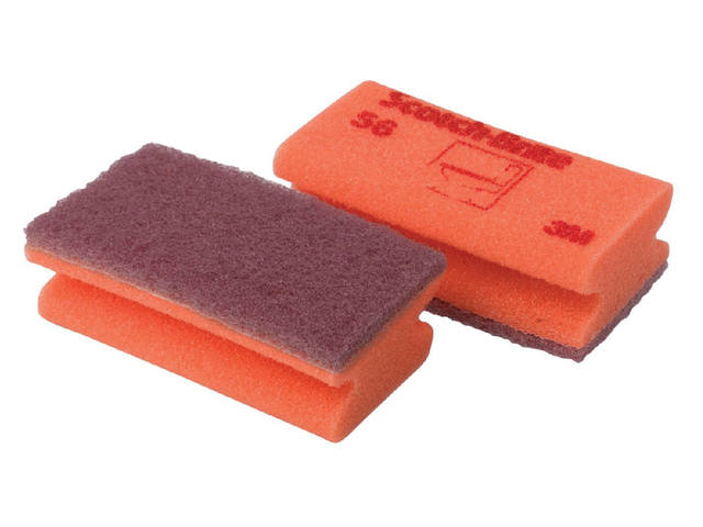 Schuurspons Scotch -Brite delicaat 70x133mm rood
