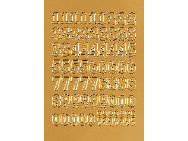 Etiket HERMA 4184 12mm getallen 0-9 goudfolie 66st