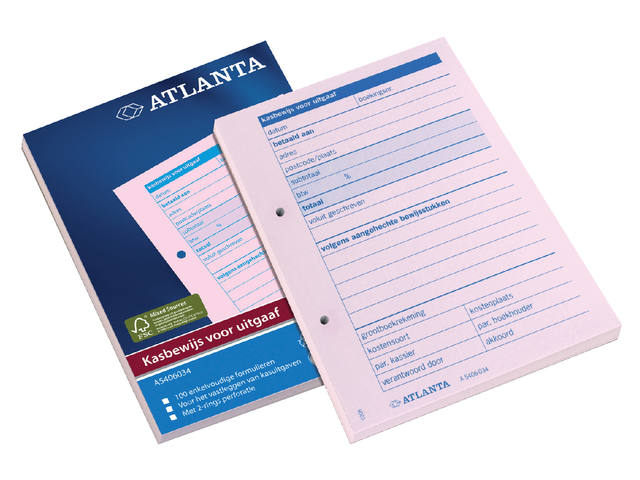 Kasbewijs Djois Atl uitgaaf A6 100 vel roze