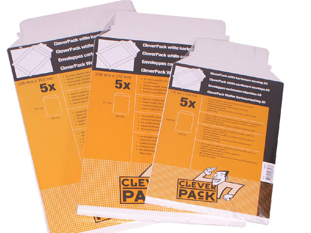 Envelop CleverPack karton A4 240x315 5st wit