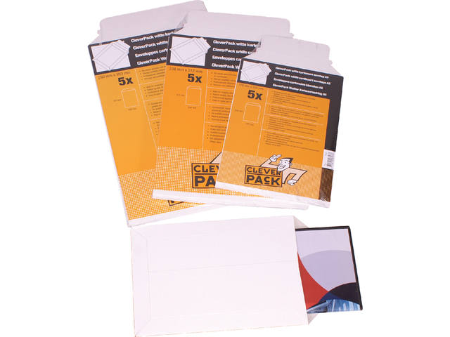 Envelop CleverPack karton A4 240x315 5st wit
