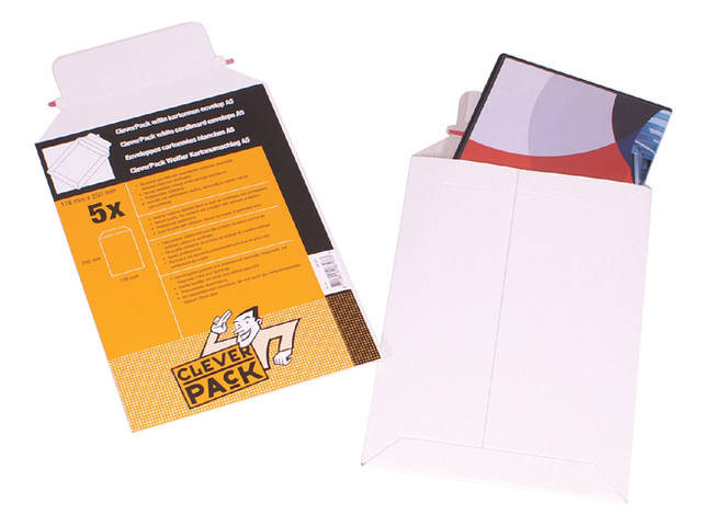 Envelop CleverPack karton B4 250x353 5st wit