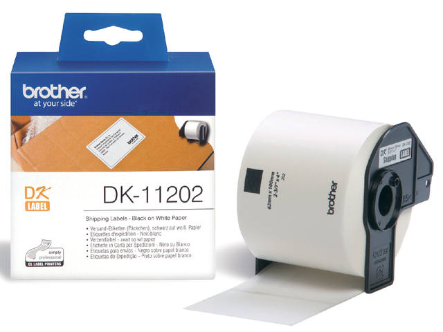 Etiket Brother DK11202 verzendlabel 62x100mm wit