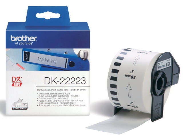 Etiket Brother DK22223 doorlopend 50mm 30m wit