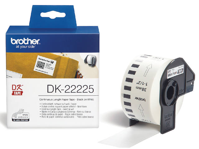 Etiket Brother DK22225 doorlopend 38mm 30m wit