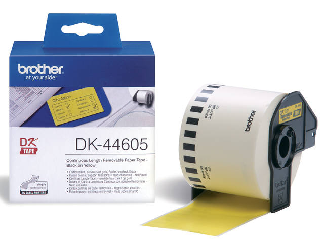 Etiket Brother DK44605 doorlopend 62mm 30m geel