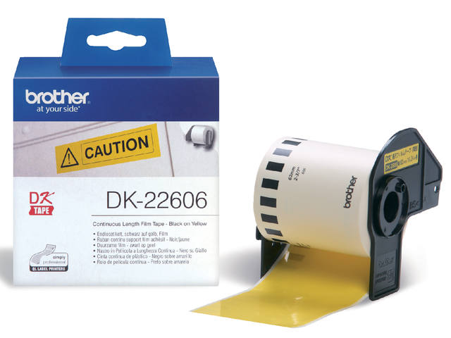Etiket Brother DK22606 doorlopend 62mm 15m geel