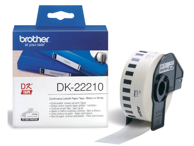 Etiket Brother DK22210 doorlopend 29mm 30m wit