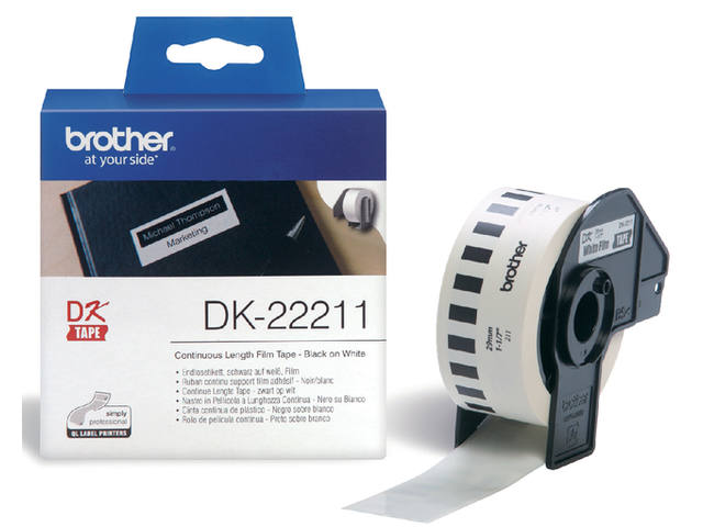 Etiket Brother DK22211 doorlopend 29mm 15m wit