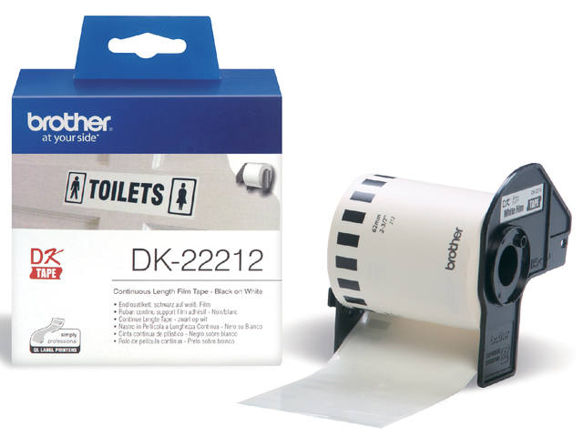 Etiket Brother DK22212 doorlopend 62mm 15m wit
