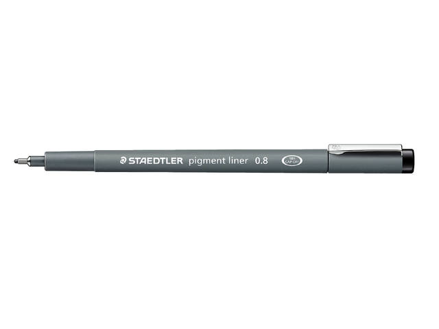 Fineliner Staedtler pigment 308 0.8mm zwart