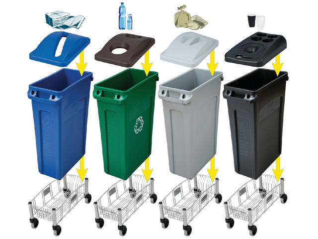 Afvalbak Rubbermaid Slim Jim Vented 87L grijs