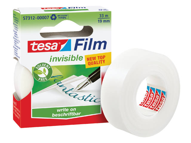 Plakband tesafilm Invisible 33mx19mm