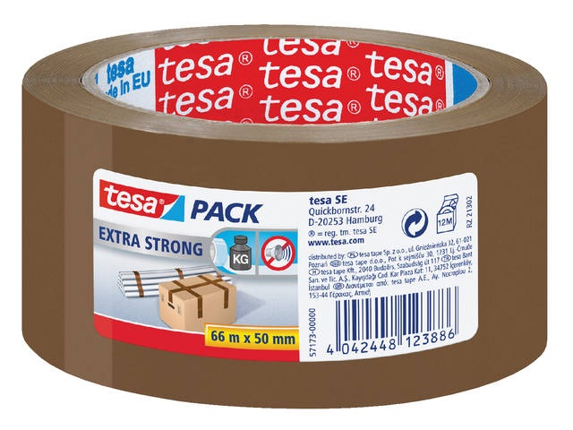Verpakkingstape tesapack Extra 66mx50mm PVC br