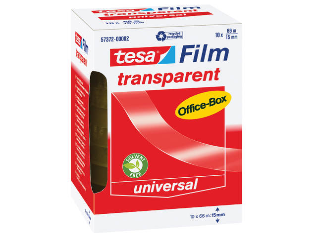 Plakband tesafilm 66mx15mm transparant