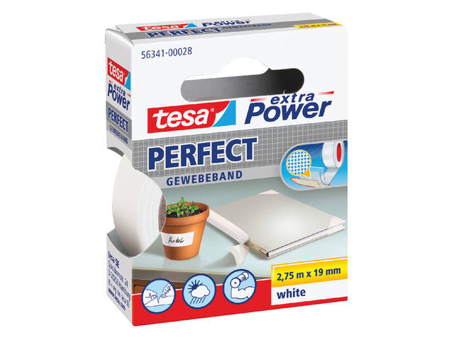 Textieltape tesa Perfect 2.75mx19mm wit