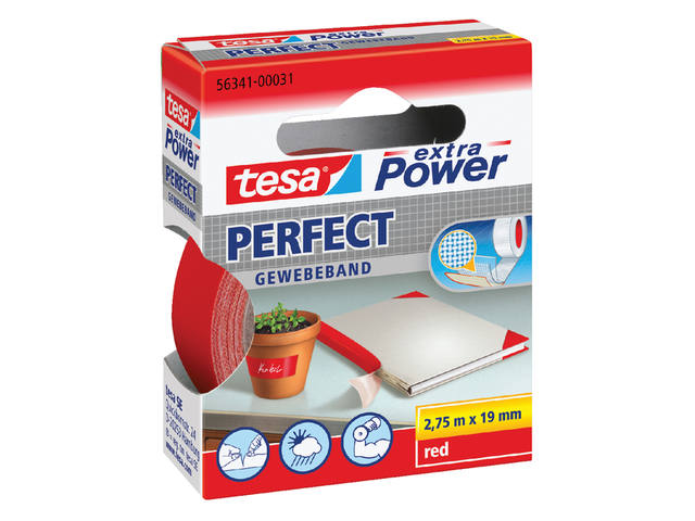 Textieltape tesa Perfect 2.75mx19mm rood