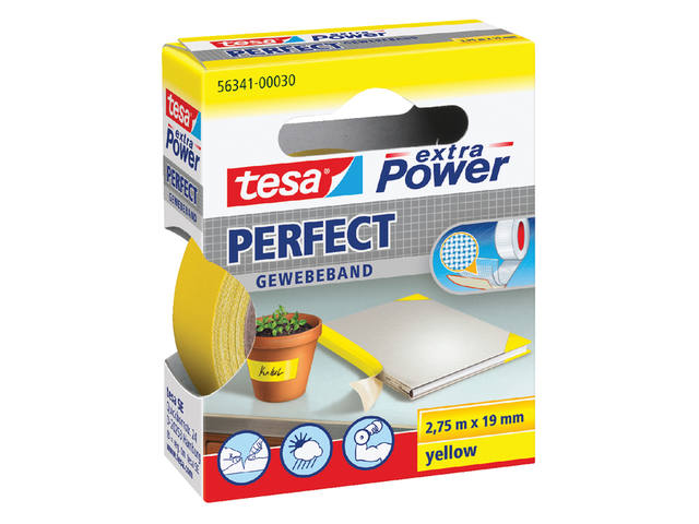 Textieltape tesa Perfect 2.75mx19mm geel