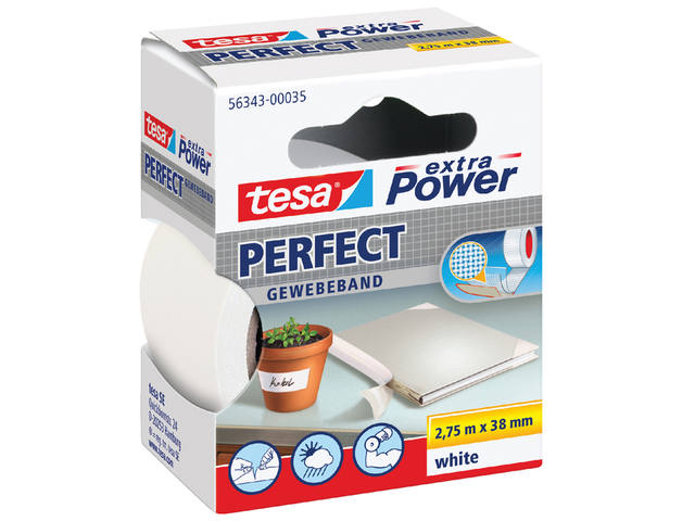 Textieltape tesa Perfect 2.75mx38mm wit