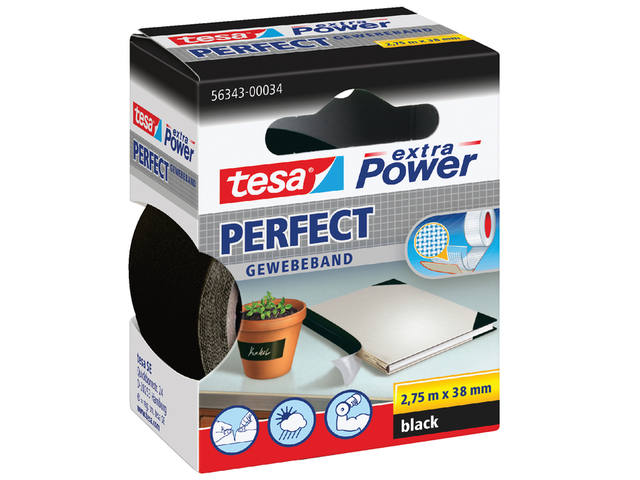 Textieltape tesa Perfect 2.75mx38mm zwart
