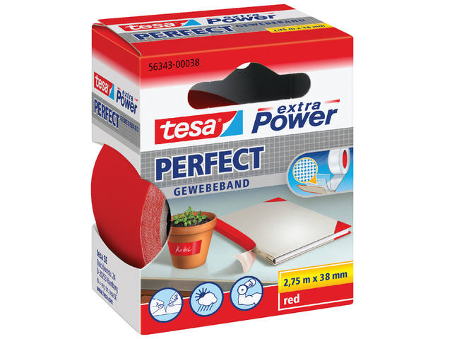 Textieltape tesa Perfect 2.75mx38mm rood