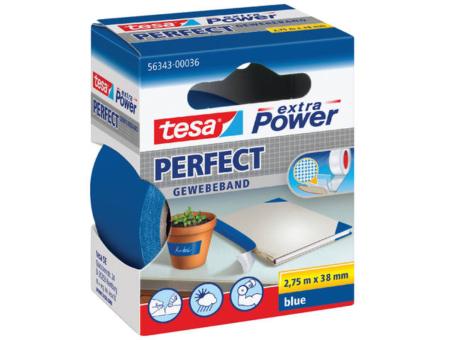 Textieltape tesa Perfect 2.75mx38mm blauw