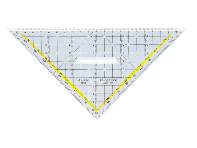 Geodriehoek Aristo 1650/2 met greep 225mm