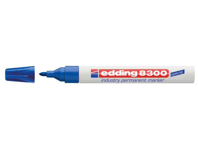 Viltstift edding 8300 industrie rond 1-3mm blauw