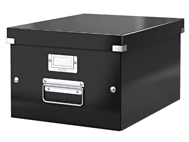 Opbergdoos Leitz WOW Click Store middel zwart