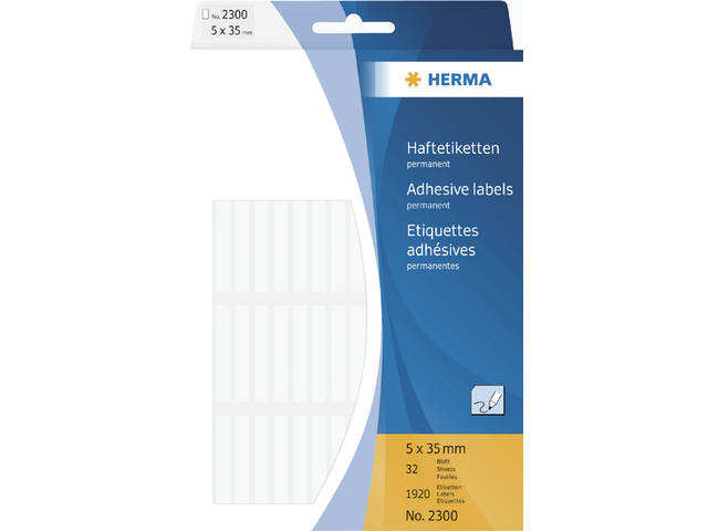 Etiket HERMA 2300 5x35mm wit 1920st