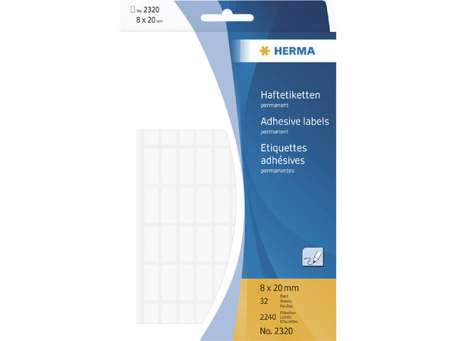 Etiket HERMA 2320 8x20mm wit 2240st