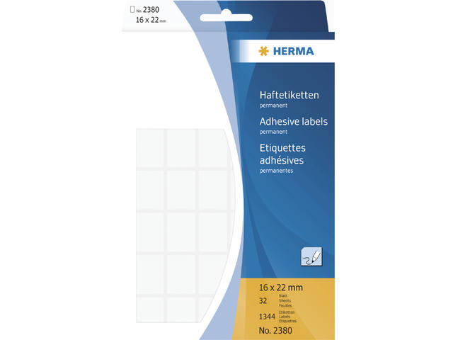 Etiket HERMA 2380 16x22mm wit 1344st