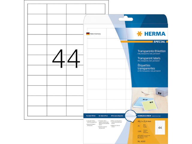 Etiket HERMA 4680 48.3x25.4mm transp 1100st