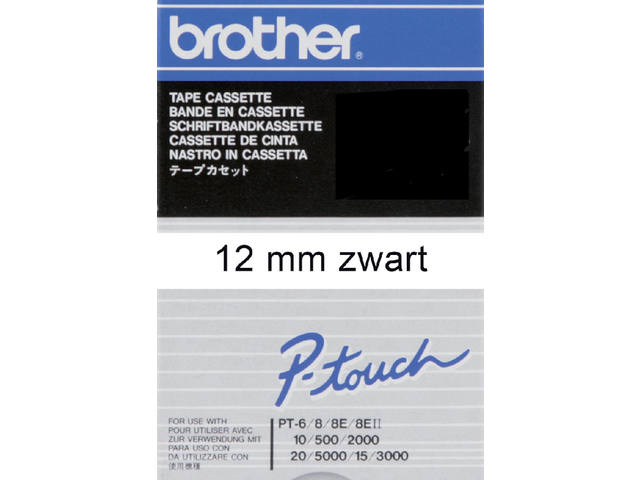 Labeltape Brother Ptouch TC201 12mm wit