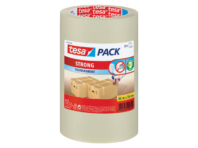 Verpakkingstape tesapack Strong 66mx50mm PP tr 3r