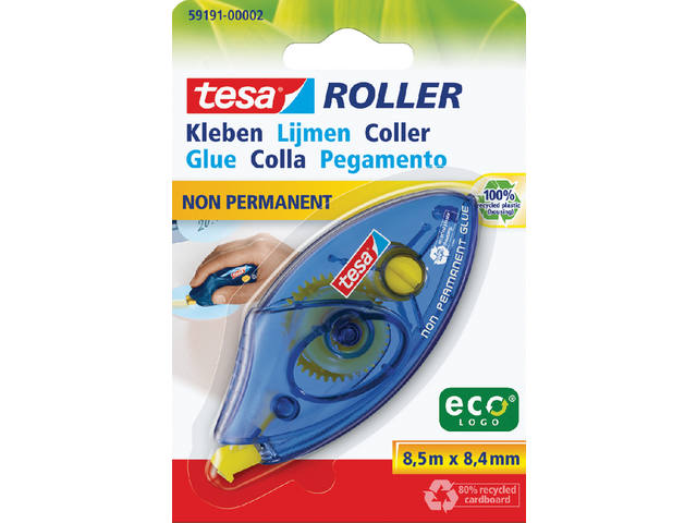 Lijmroller tesa eco niet permanent op blister