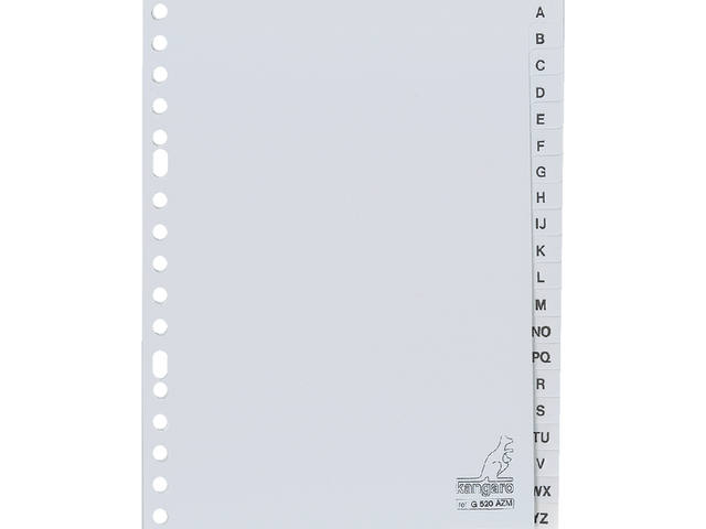 Tabblad Kangaro A5 17r G520AZM alfabet grijs PP