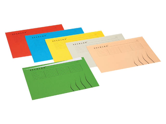 Vouwmap Secolor tabrand A4 recy karton 250gr bl