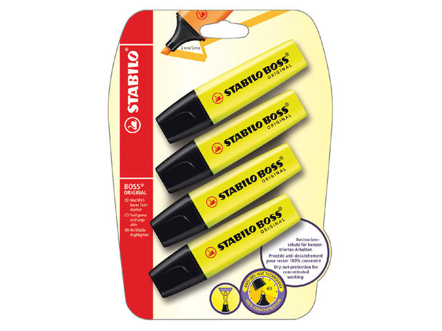 Markeerstift STABILO BOSS 70/24 4st geel