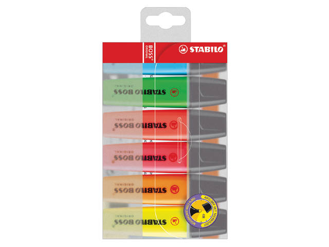 Markeerstift STABILO BOSS 70/6 6st assorti