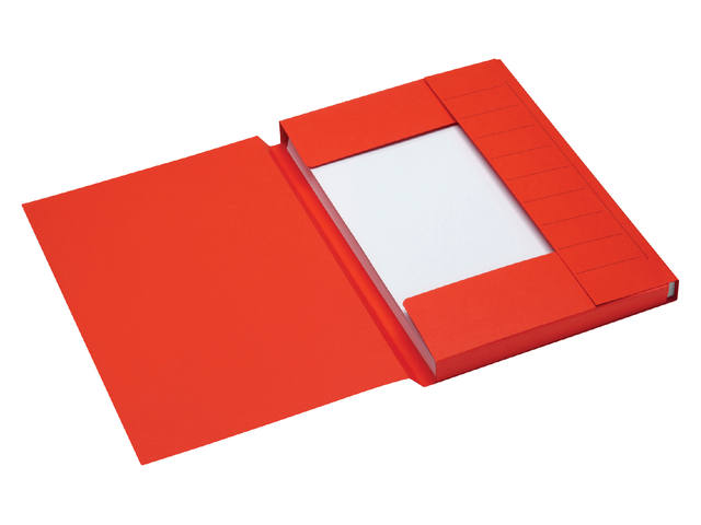 Dossiermap Secolor A4 3kl recy karton 250gr rd