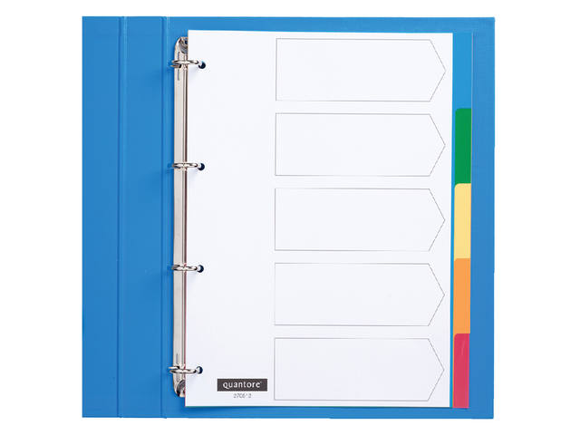 Tabblad Quantore 4rings pp 5-delig assorti