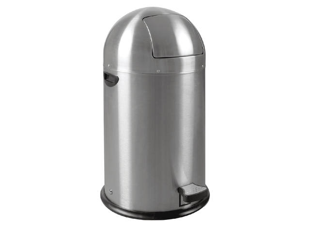 Afvalbak EKO Kickcan 33 liter mat RVS