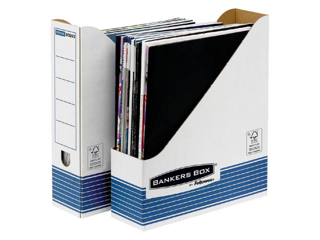 Tijdschriftcassette Bankers box system A4  wt bl