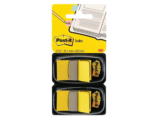 Indextabs Post-it 680 25.4x43.2mm duopack geel