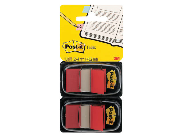 Indextabs Post-it 680 25.4x43.2mm duopack rood